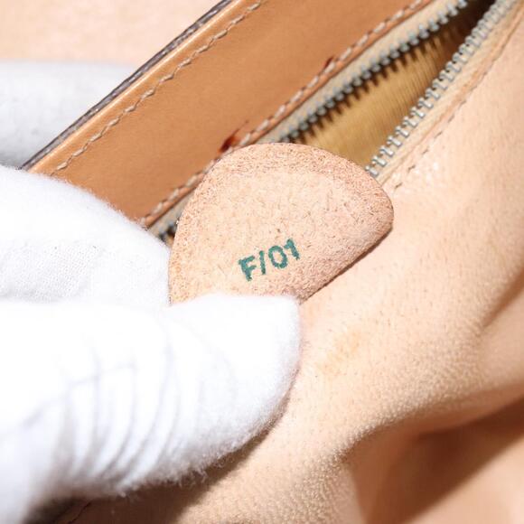 CELINE Macadam Canvas Vanity Bag Pvc Leather Brown Gold - Picture 13 of 13